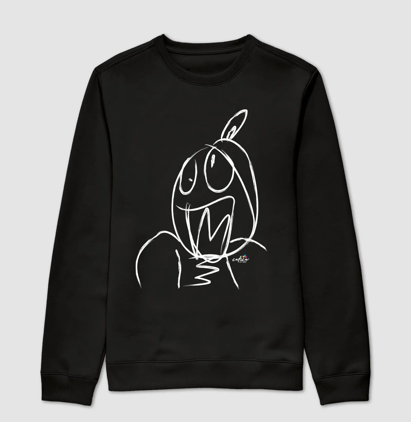 Blusa de moleton de Algodão com estampa "Espantoso"