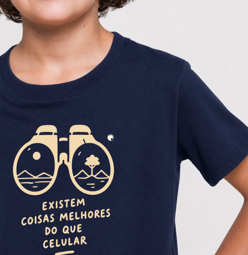 Existem coisas melhores do que celular - Camiseta Infantil