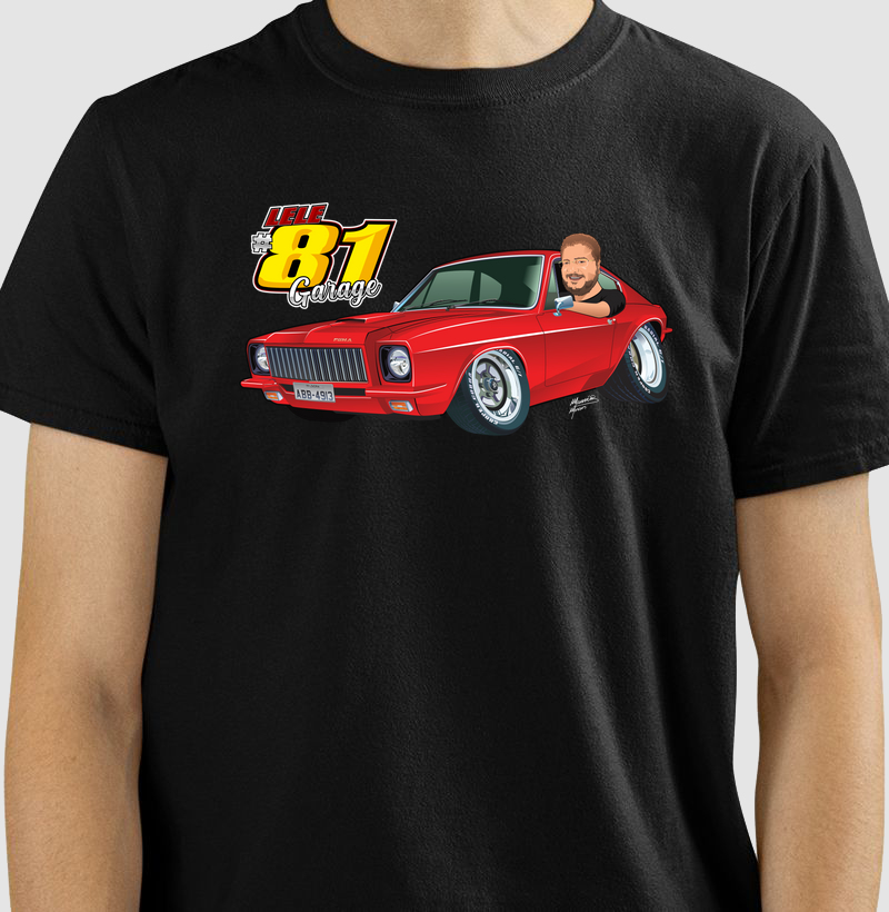 Camiseta Caricatura Lele Garage #1