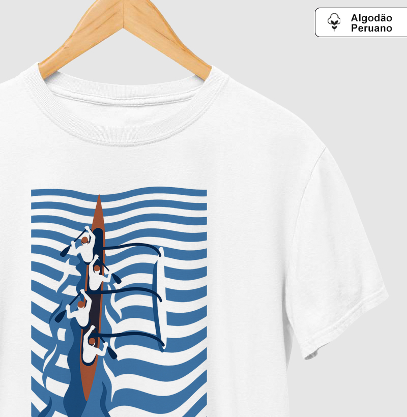 Camiseta Canoa Havaiana Va'a Estampa Remadores Mar
