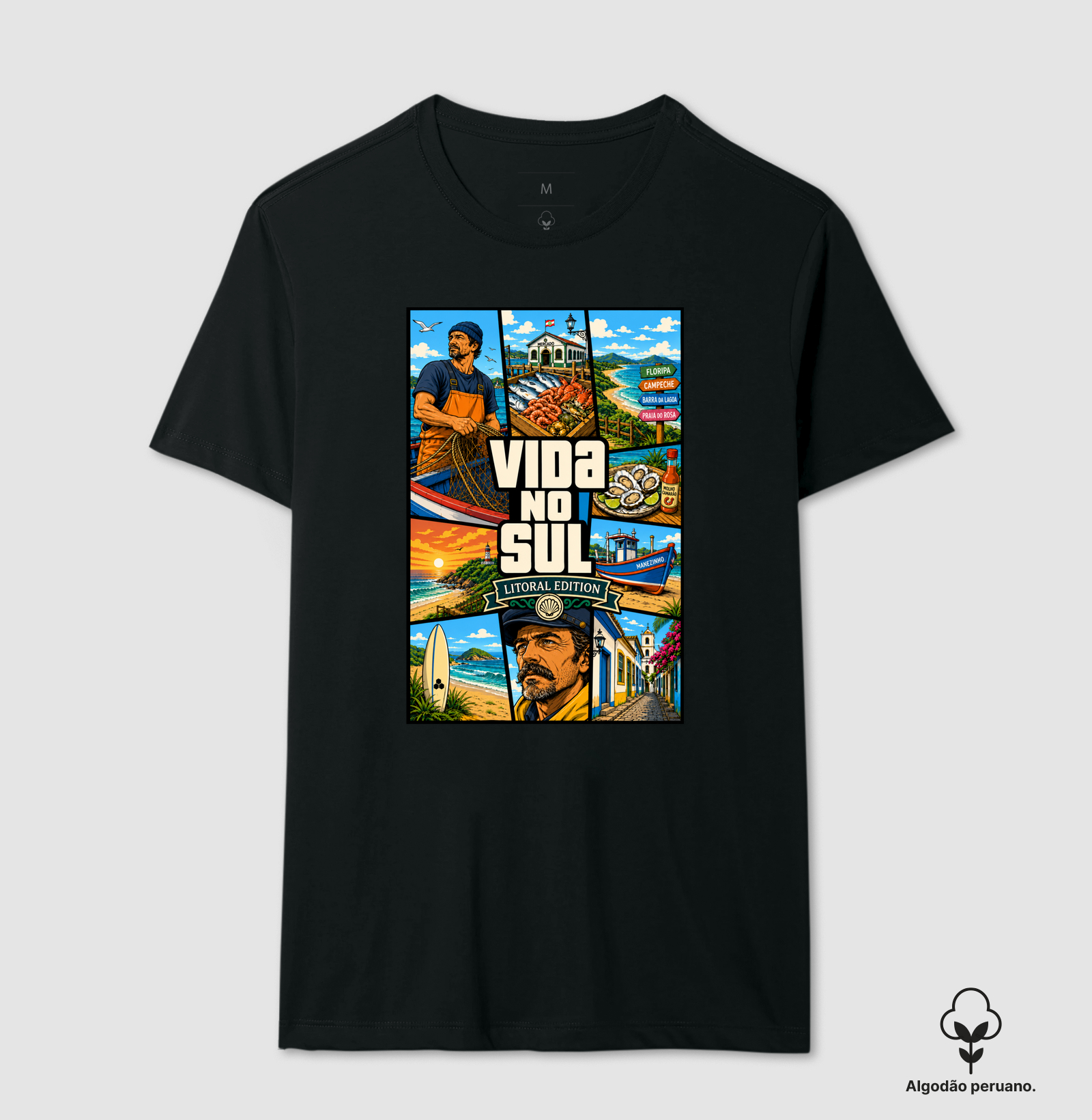 Vida no Sul — Litoral Edition - Camiseta Algodão Peruano