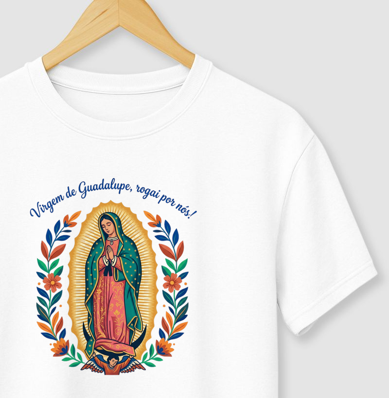 Camiseta Nossa Senhora de Guadalupe Rogai Por Nós