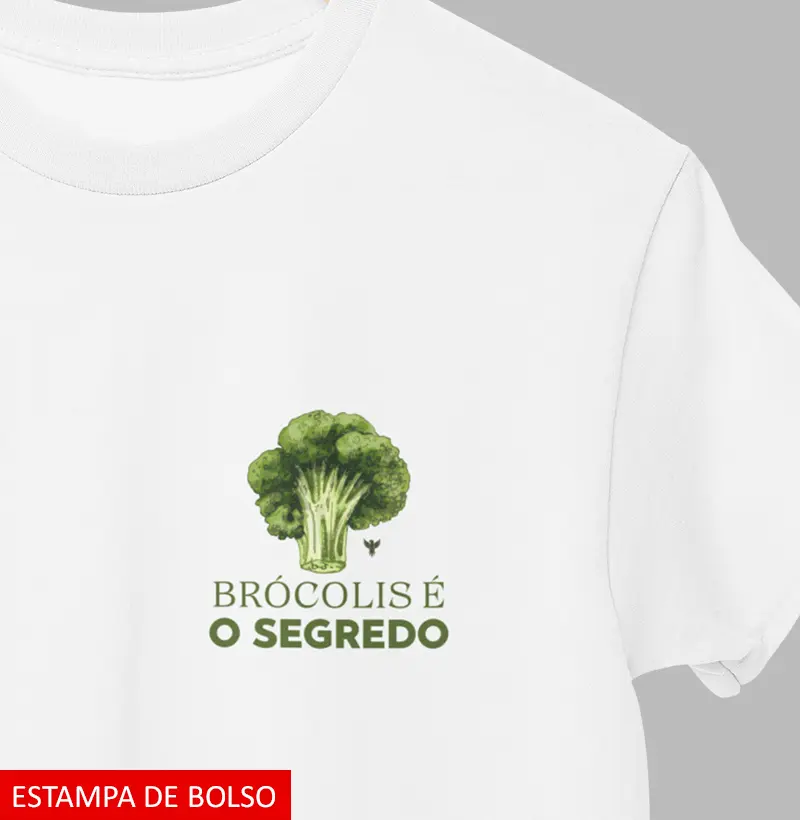 Brócolis é o segredo (estampa de bolso)