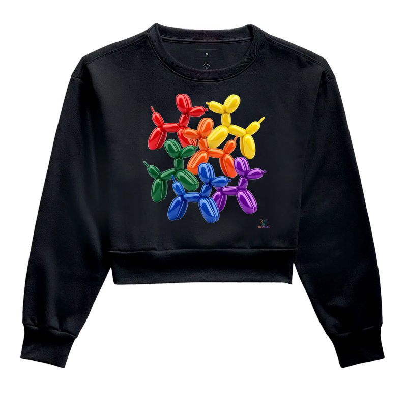 Cães balões lgbt+ 🏳️‍⚧️🏳️‍🌈 - Cropped Moletom