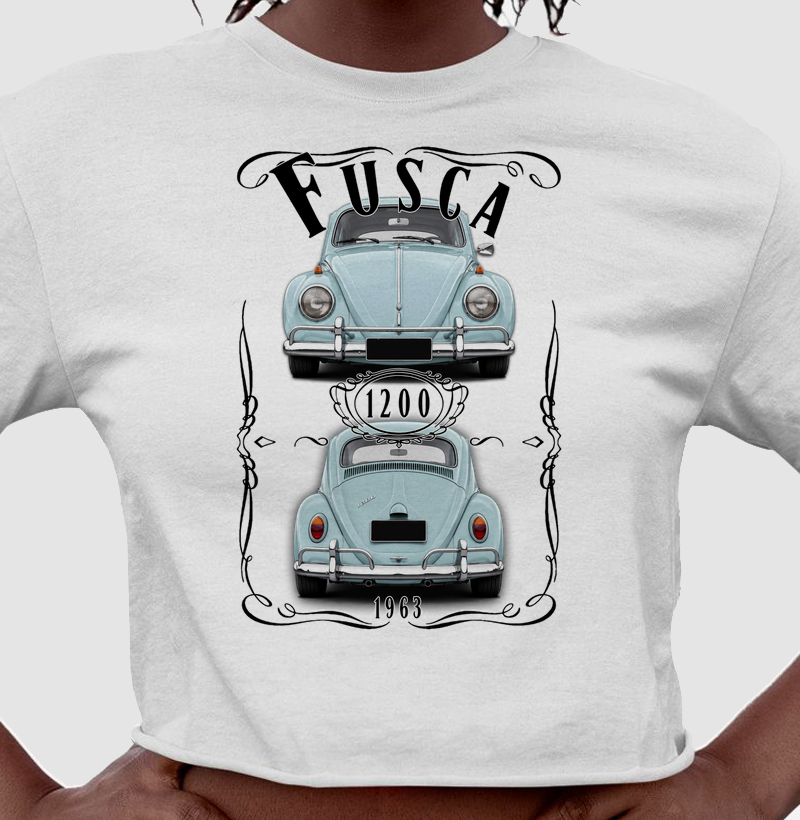 Camiseta cropped feminina Fusca vintage