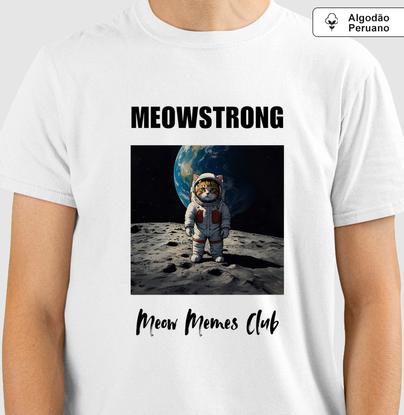Camiseta, Algodão Peruano, MEOWSTRONG