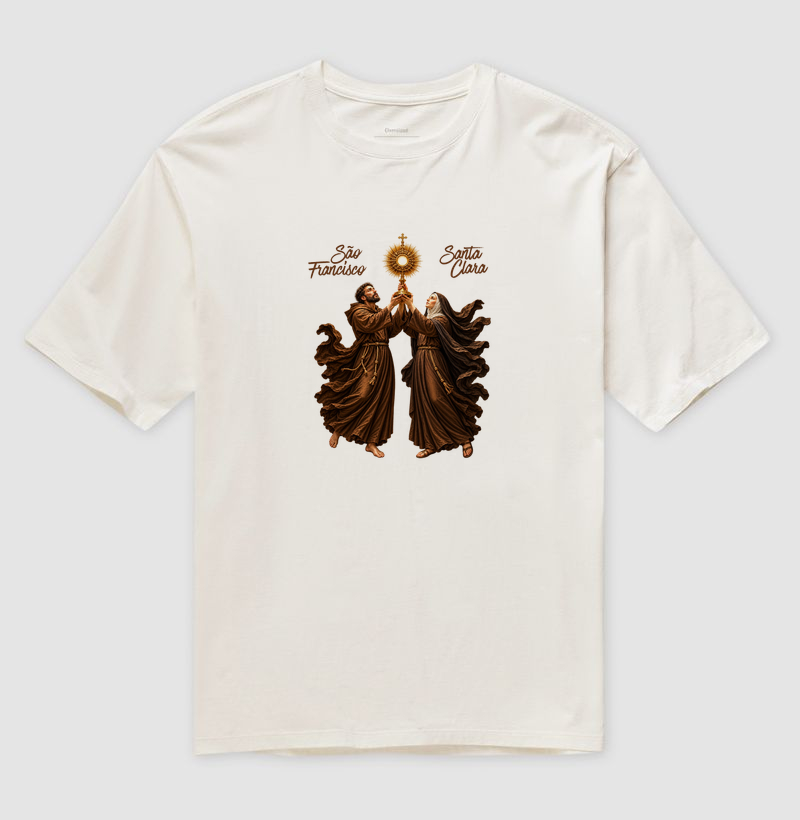 Camiseta Oversized São Francisco e Santa Clara de Assis - Adoradores do Santíssimo