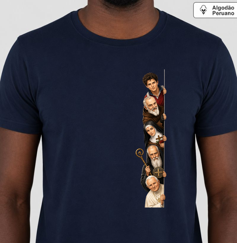 Camiseta Algodão Peruano Santos Amigos
