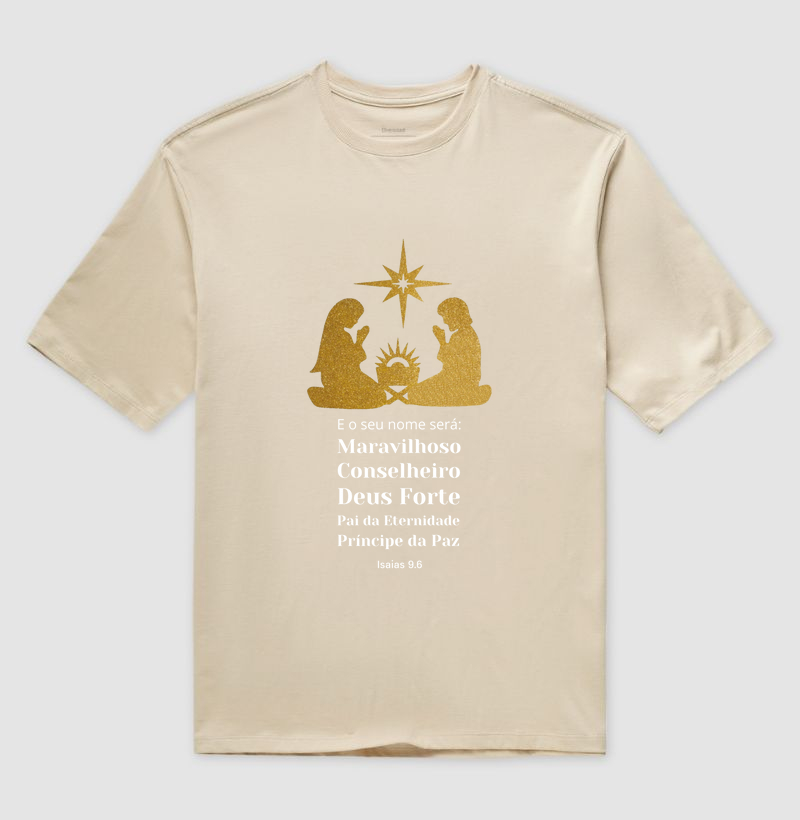 Camiseta Oversize de Natal Seu Nome Será