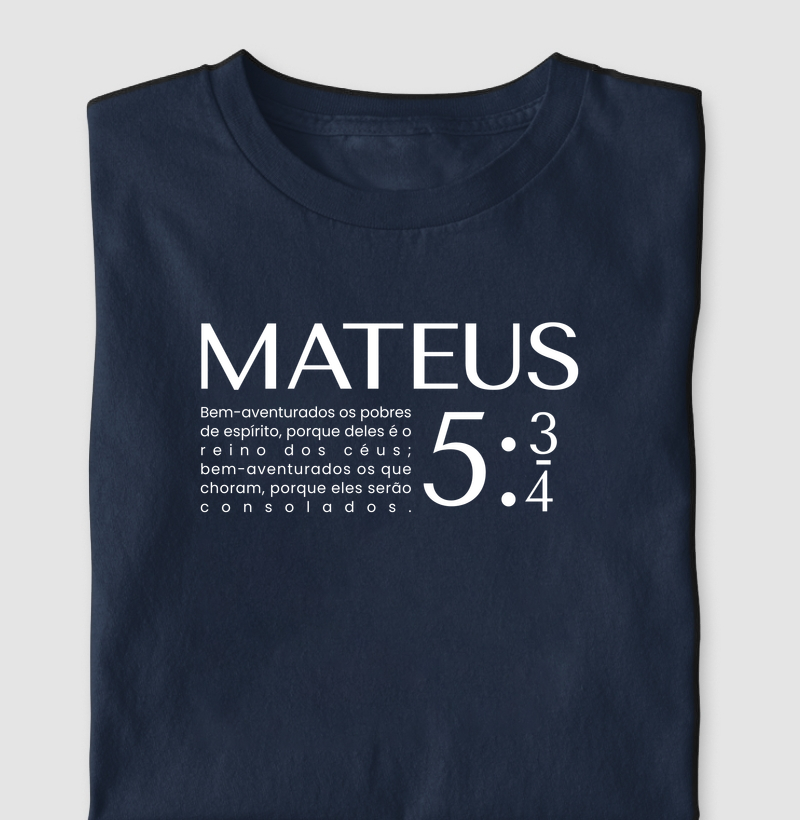 Camiseta Masculina Mateus 5:3-4