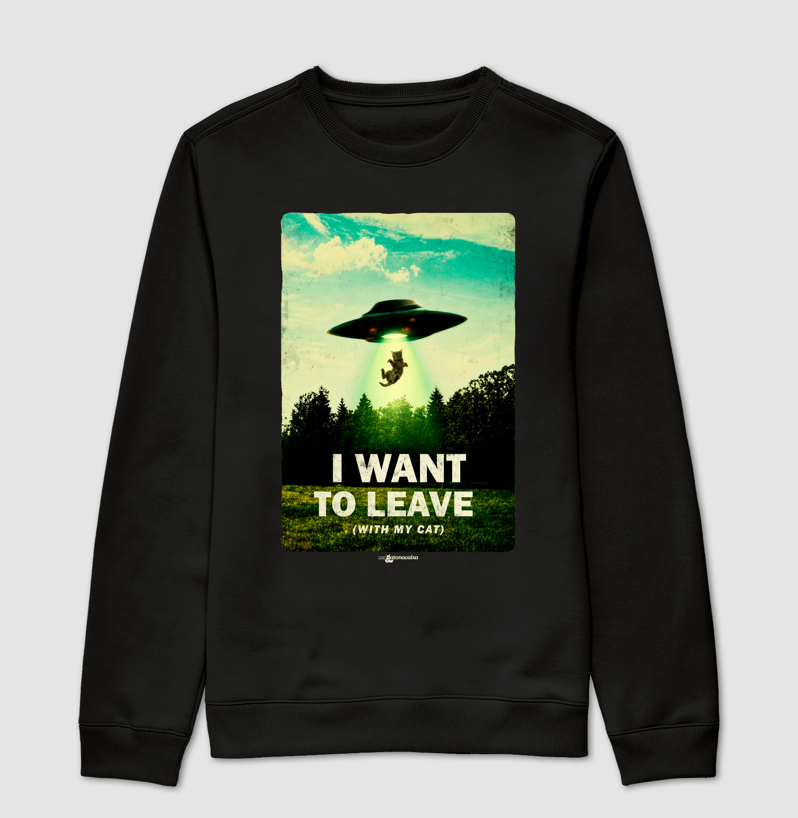 I wanto to leave (with my cat) - Suéter Moletom