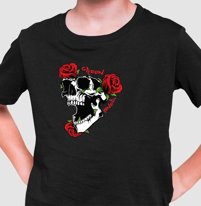 Camiseta Mini Flower Skull