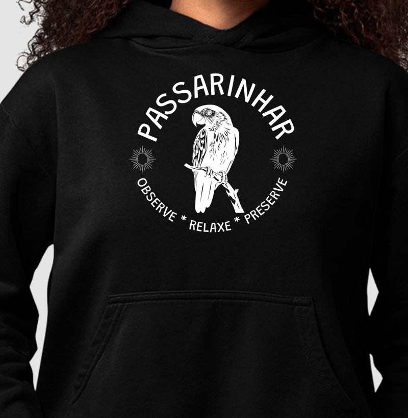Passarinhar Arara Branco - Moletom Hoodie