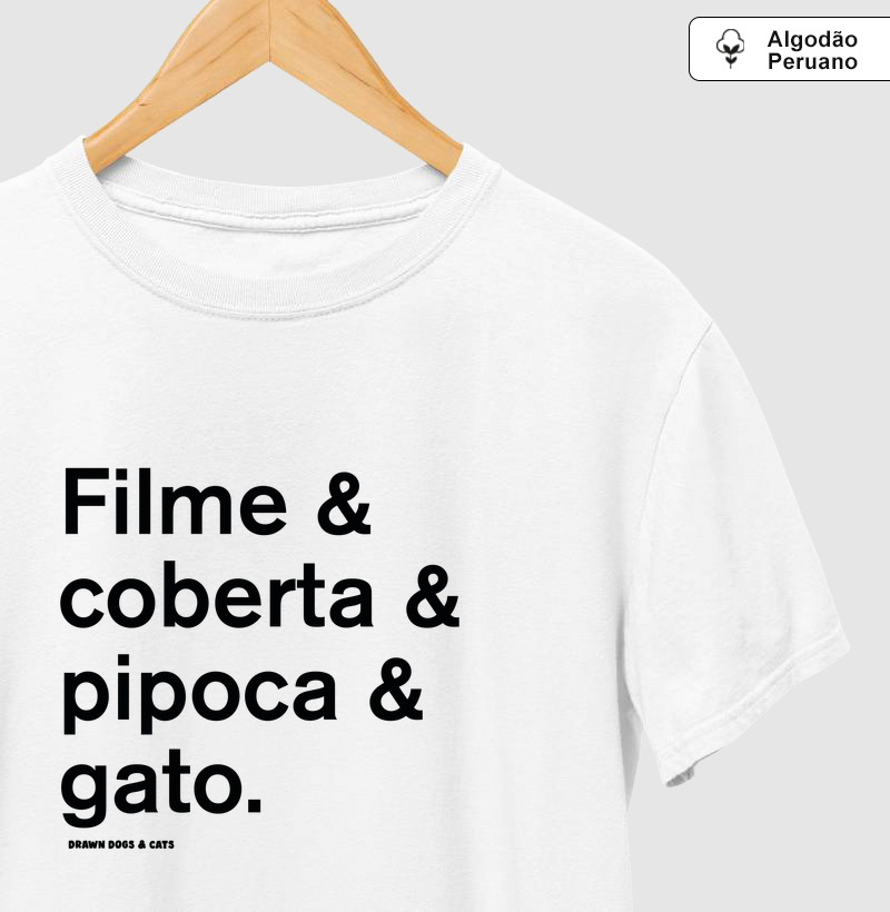 Filme & coberta &pipoca & gato