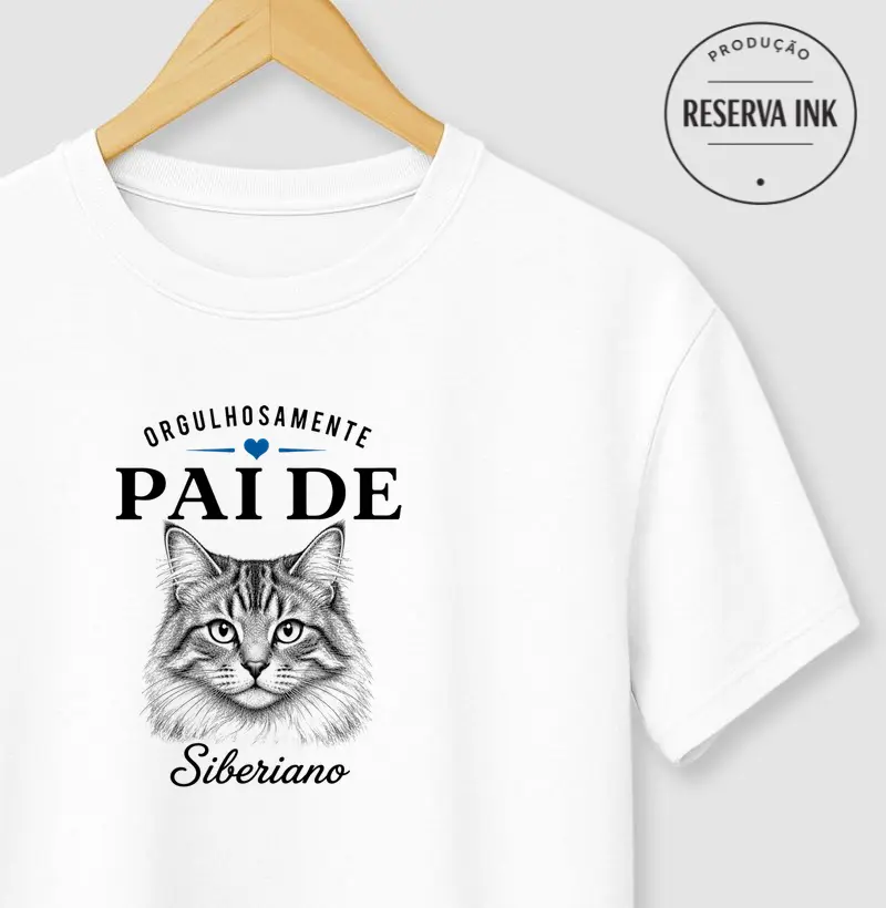 Pai de Gato SIberiano - Camiseta