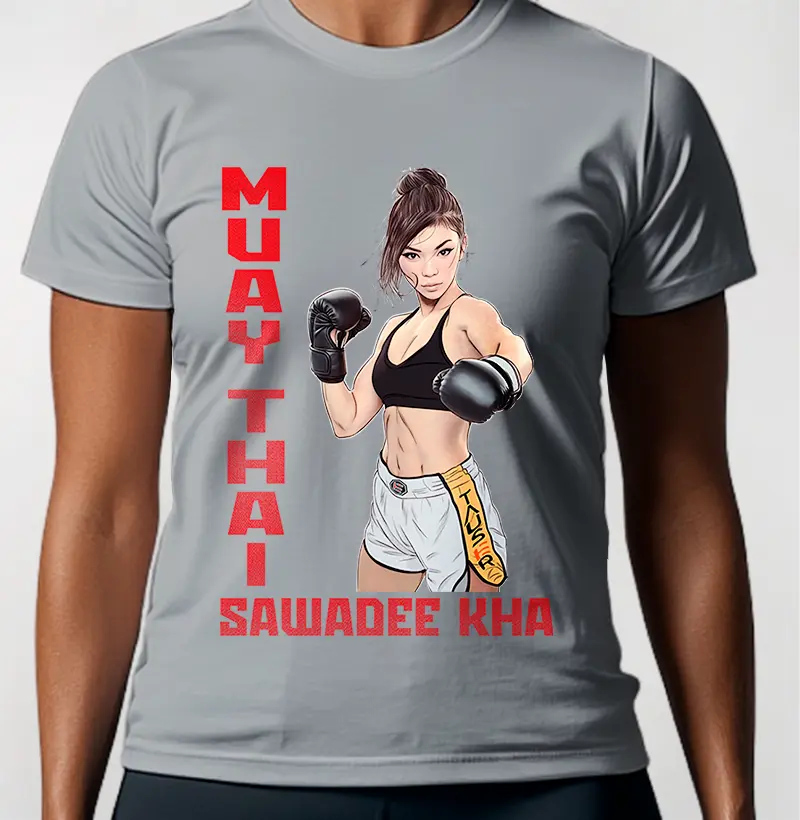 Camiseta Feminina 100% algodão, estampa sawadee kha