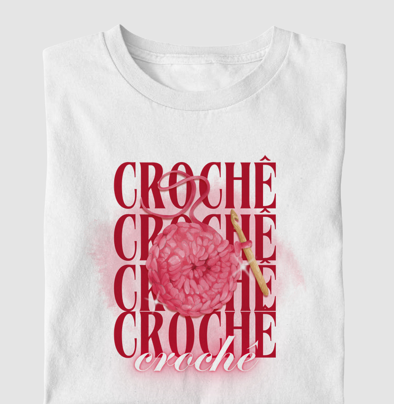 Camiseta Crochê Aquarela Delicada