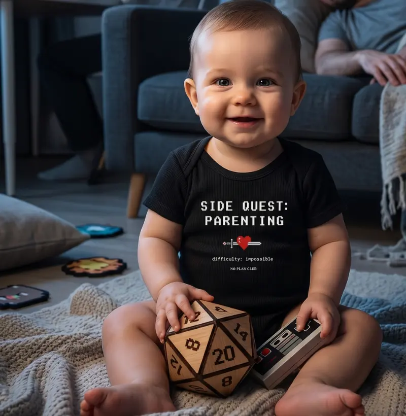 Body Bebê Side Quest Parenting | 100% Algodão | No Plan Club