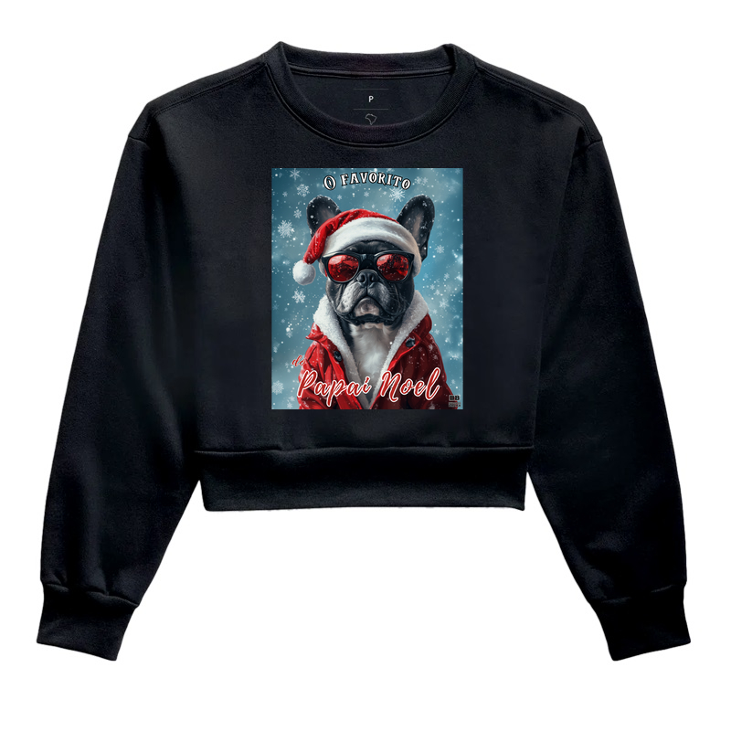 Moletom Cropped Bulldog Frances "Favorito" - Cropped Moletom