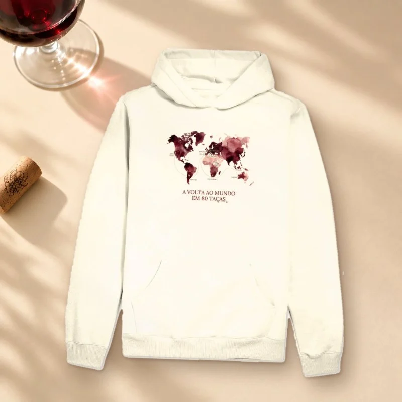 Hoodie Moletom Vinho - A volta ao mundo em 80 taças - Hoodie Moletom