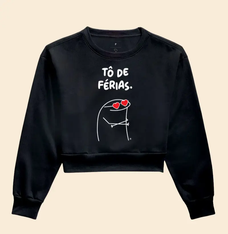 Cropped Moletom Tô de férias