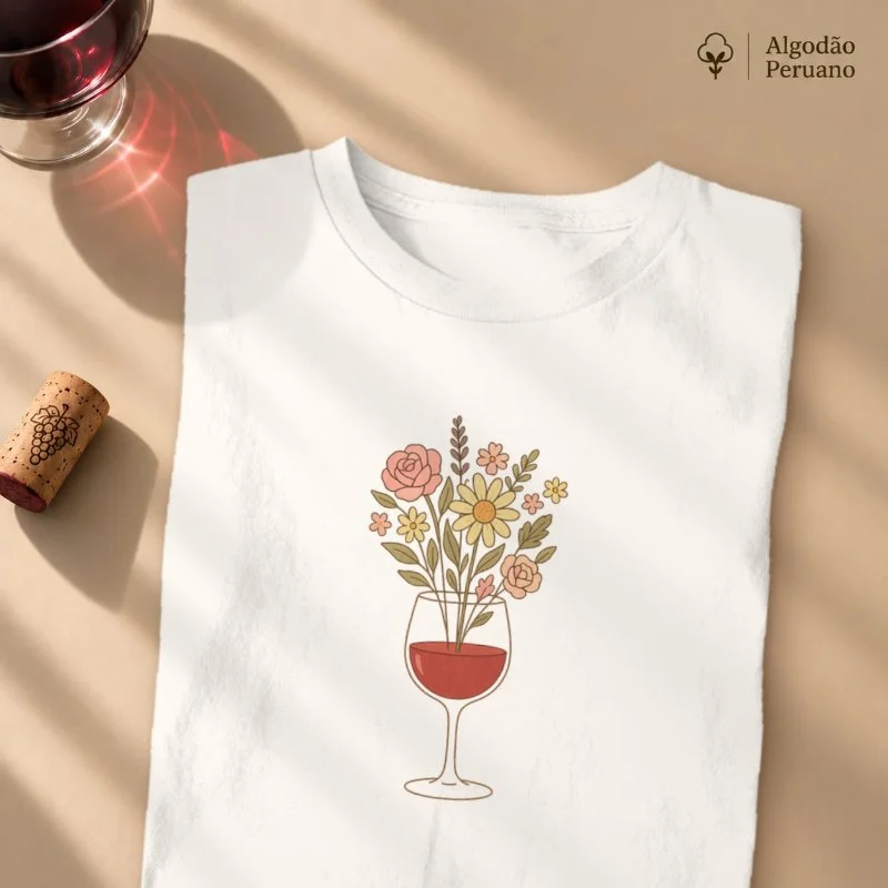 Camiseta Wine & Bloom - Camiseta Algodão Peruano