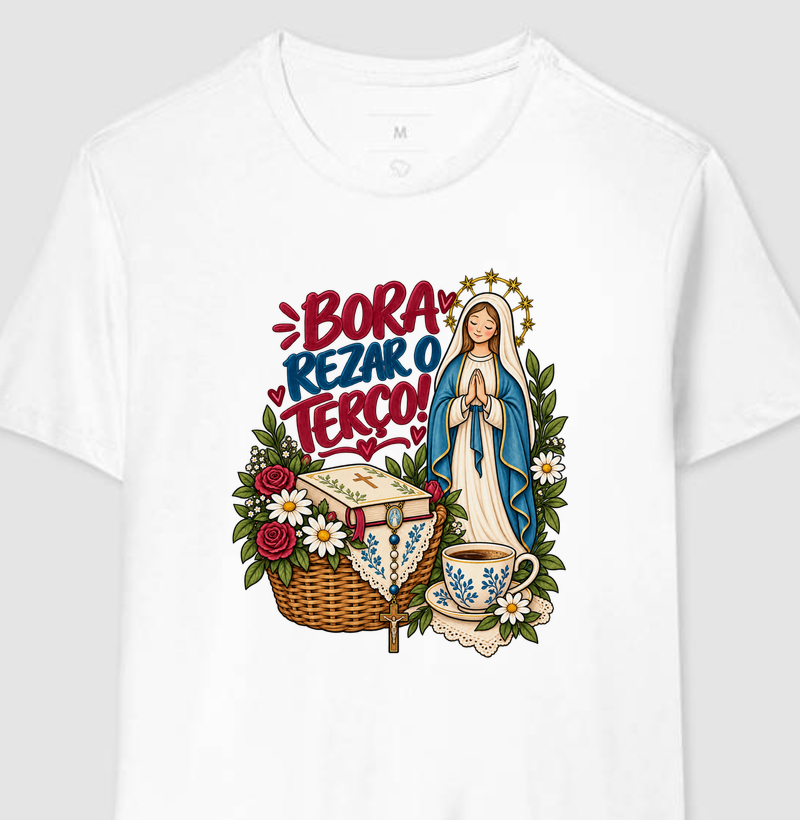 Bora Rezar o Terço — Nossa Senhora das Graças - Camiseta