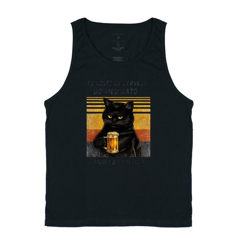 Camiseta Cerveja, Gato e 3 Amigos