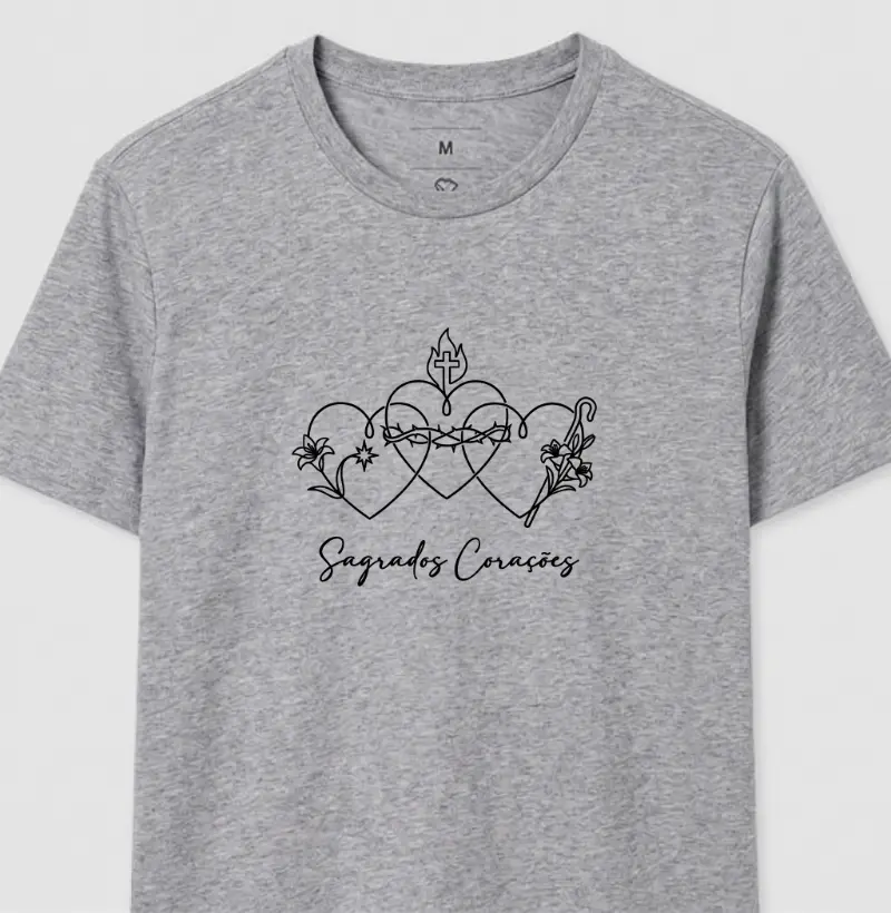 Sagrados Corações Line Art - Camiseta
