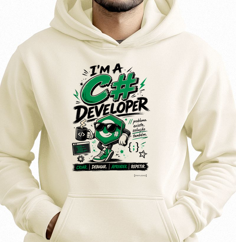 Hoodie Moletom I’m a C# Developer — Problema Existe, Solução Também