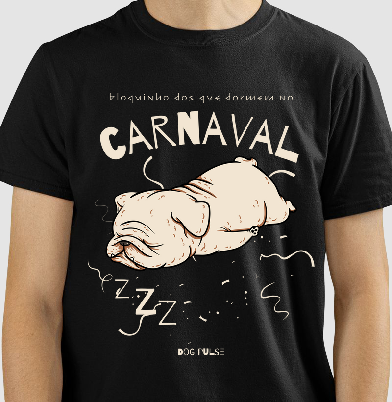 Camiseta Dog Pulse - Bloquinho dos que dormem no Carnaval