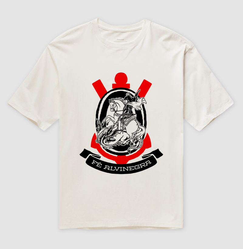 Camiseta Oversized São Jorge - Fé Alvinegra