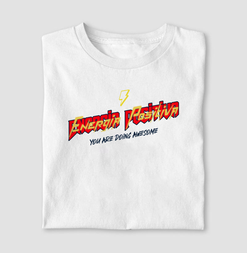 Camiseta Branca Masculina Energia Positiva