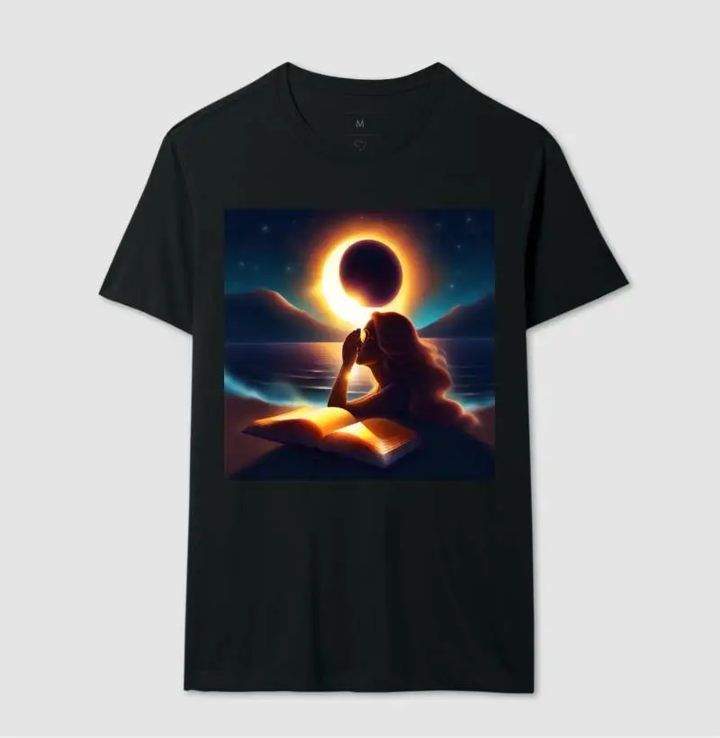 MULHER, ECLIPSE, LIVROS E MAR 1