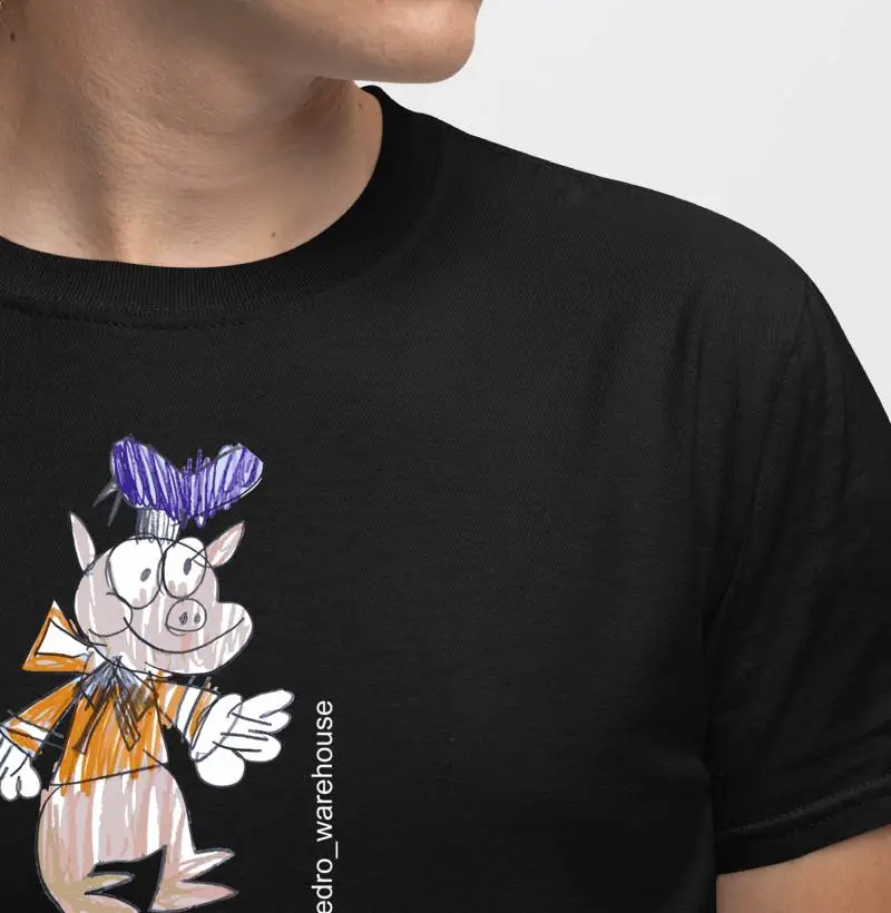 CAMISETA MASC/FEM - PORCO MADEIRINHA