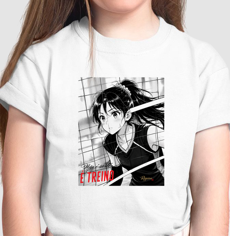 Camiseta Infantil, Menino, Menina, Juvenil Vôlei "Não é Sorte é treino" - Algodão 100% 