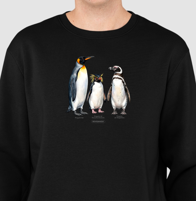 Traços Alados - Coletivo Pinguins - Moletom - Suéter Moletom