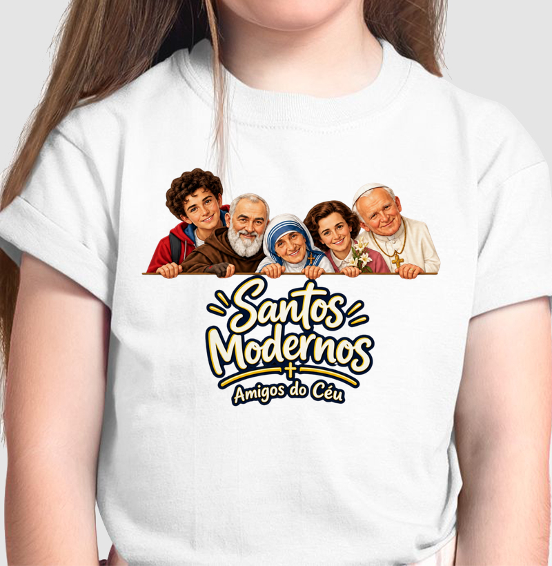 Santos Modernos | Amigos do Céu Kids - Camiseta Infantil
