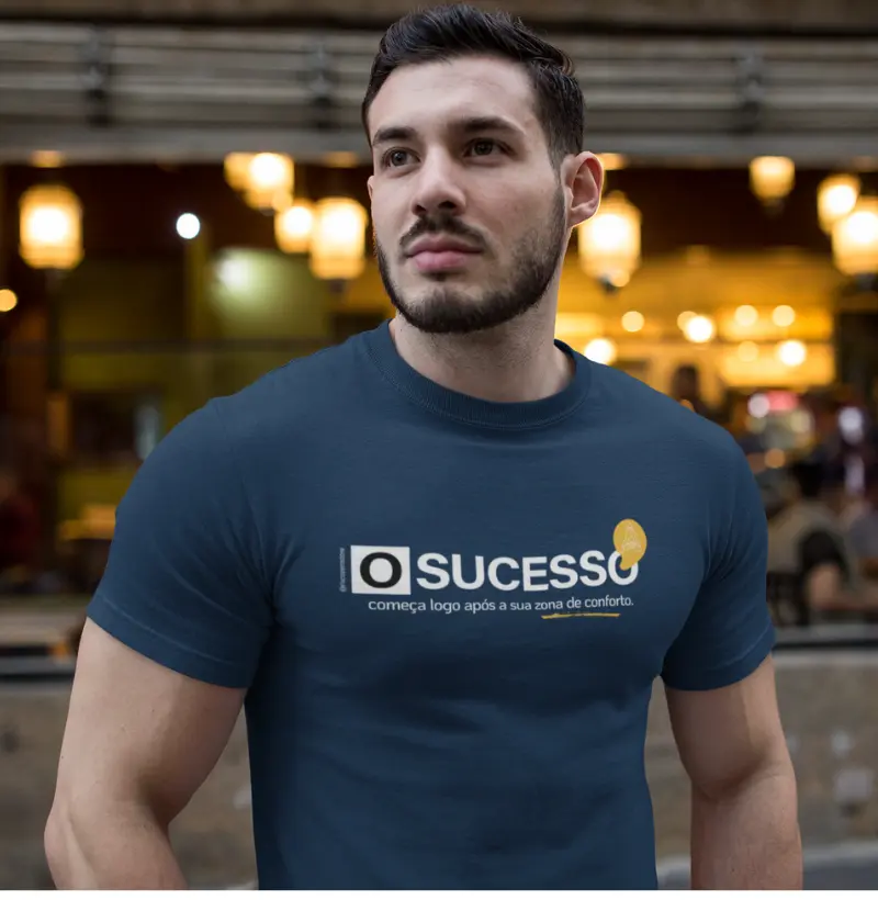 T-Shirt Masculina Azul - Zona de Conforto