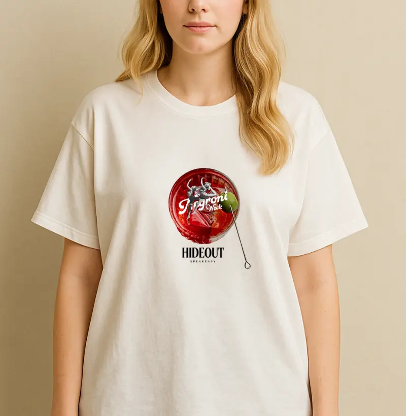 Camiseta Oversized Drink Negroni Week - por Hideout