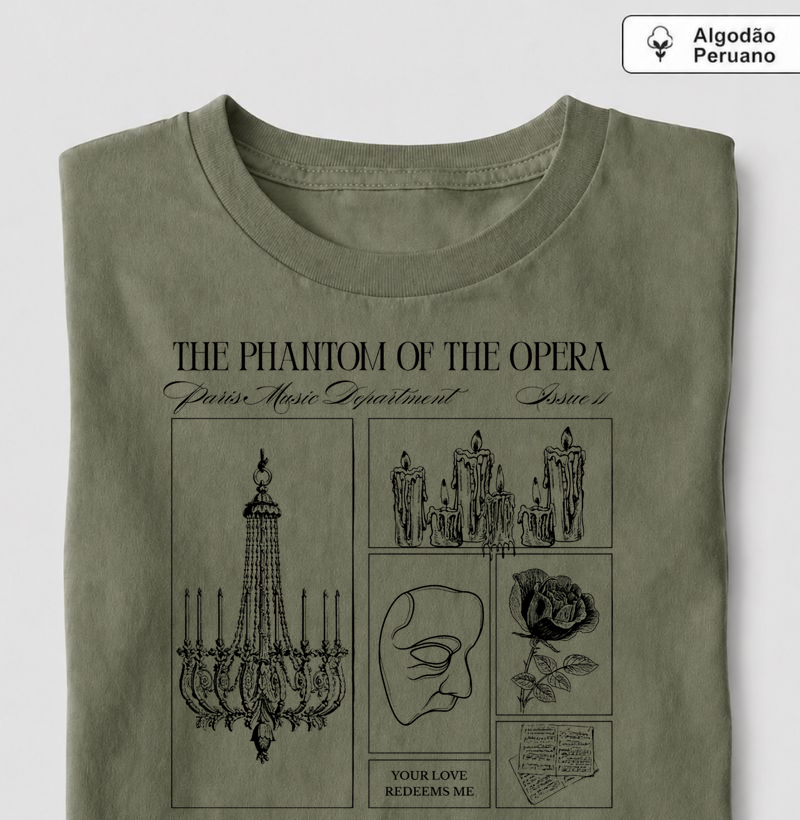 Camiseta O Fantasma da Ópera | Literatura Gótica  | Algodão Peruano 