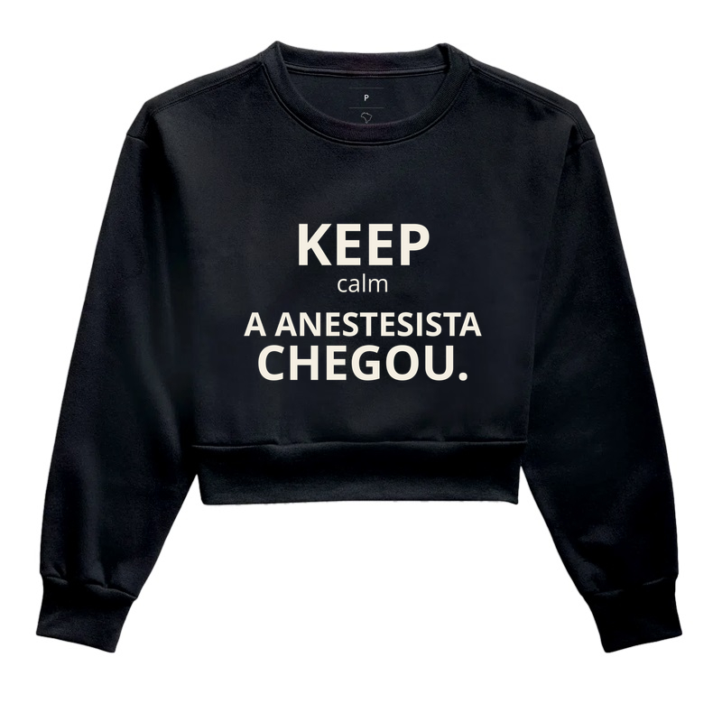 Keep a calm offwhite - Cropped Moletom