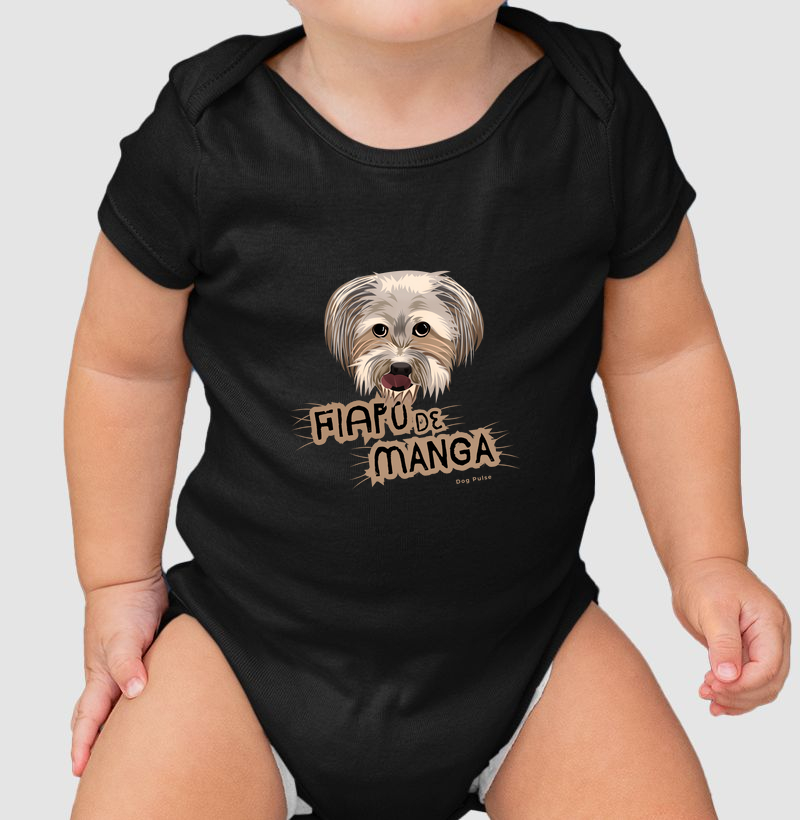 Body Infantil Dog Pulse - Fiapo de Manga Beige