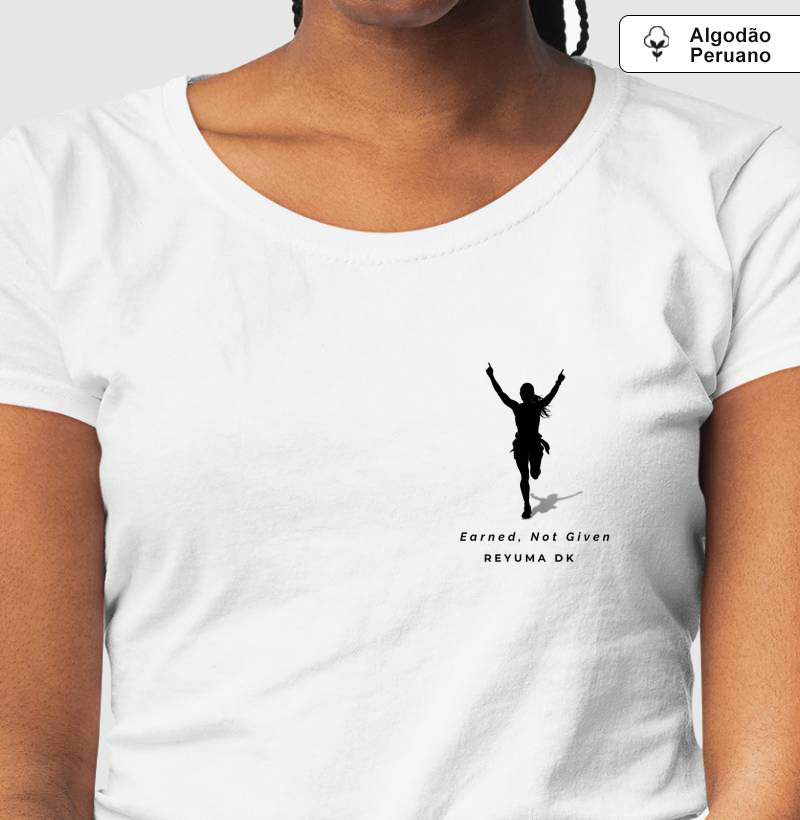 Camiseta Masculina de Algodão Peruano Corrida "Earned, not given" 