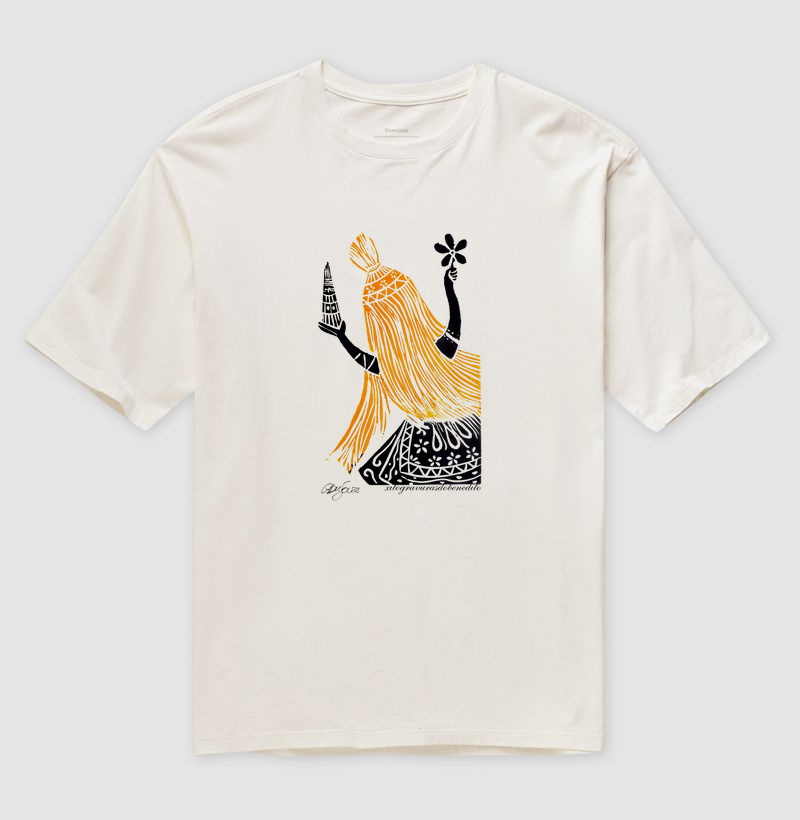 Camiseta Orixá Omolu Obaluaiê Senhor da Terra e da Cura | Xilogravura do Benedito