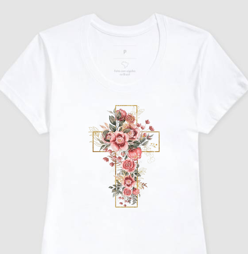 Cruz com Rosas (camisetas)