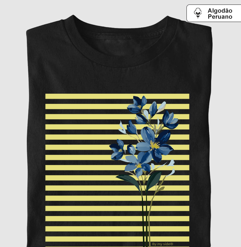 Flores Azuis 04 - Algodão Peruano