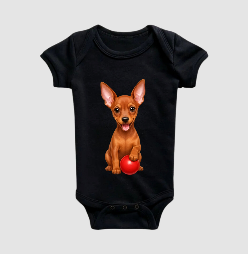 Pinscher Marrom - Desenho Animado - Body Infantil