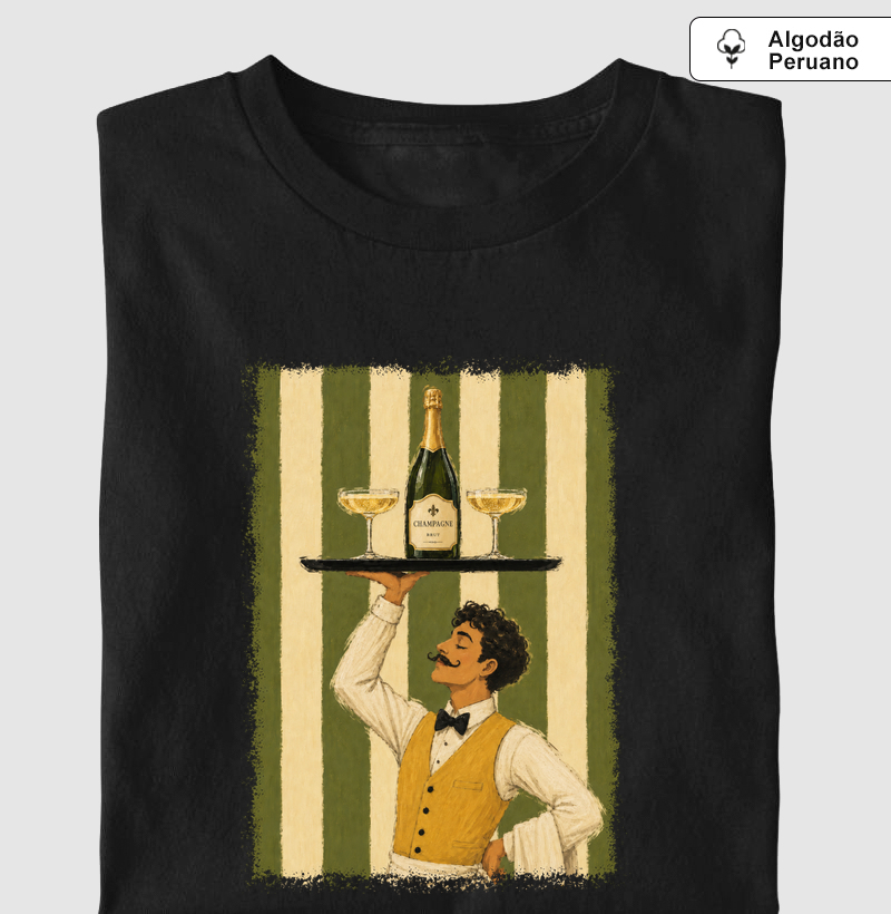 Champagne en Coupe - Camiseta Algodão Peruano