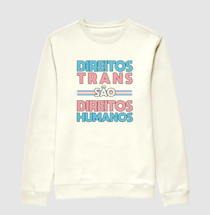 [GABYSHINY] DIREITOS TRANS SÃO DIREITOS HUMANOS - Suéter Moletom